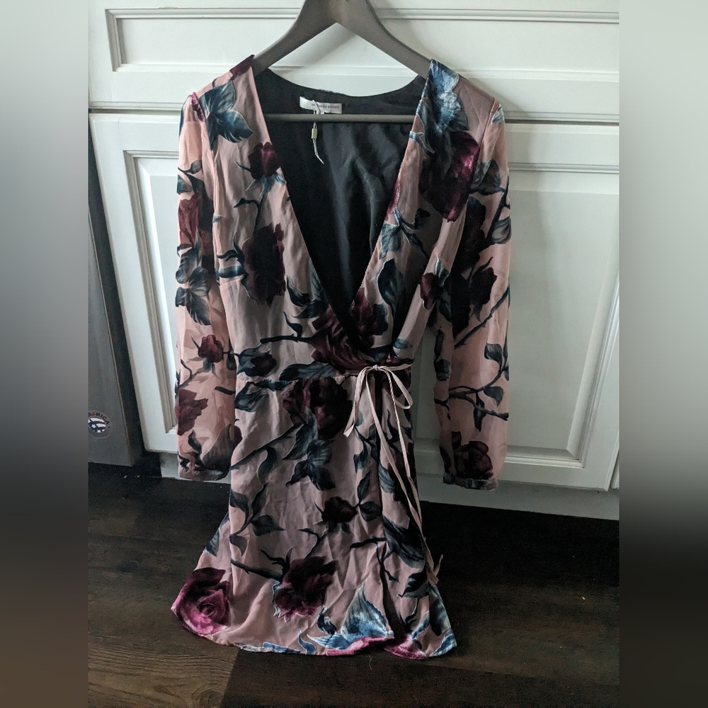 Romantic pretty wrap dress by Lavender Brown floral small
